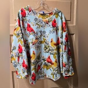 PFI Vintage Cardinal Graphic Fleece Long Sleeve Pullover Top Size: XL